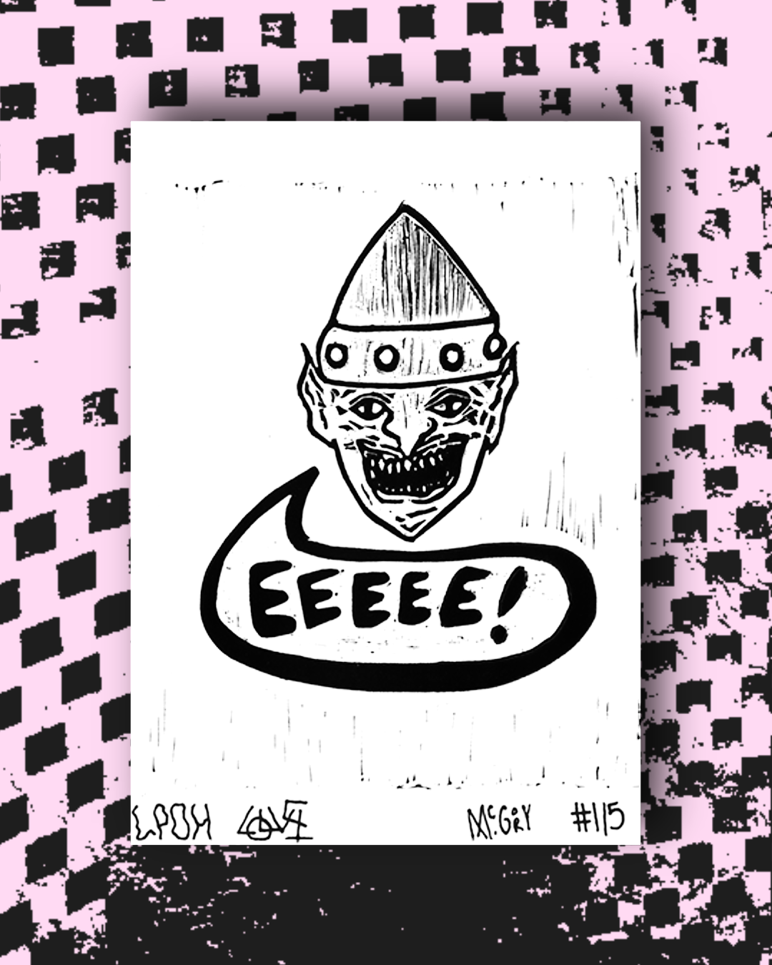 EEEEE! Linocut