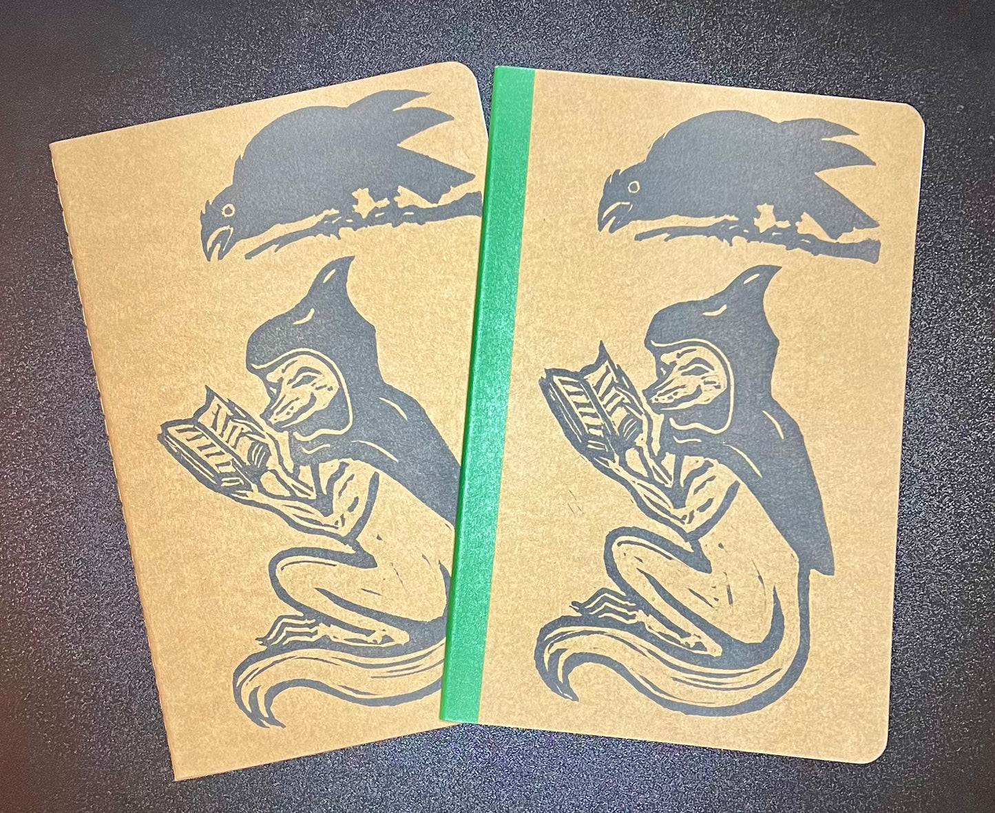 Crow and the Fox Linocut Notebook/Sketchbook