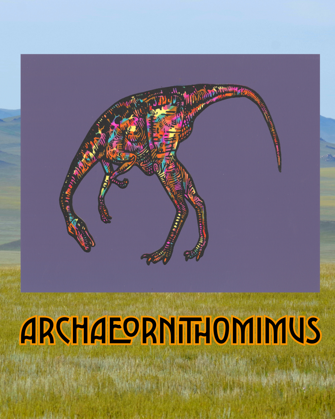 Archaeornithomimus Screen Print