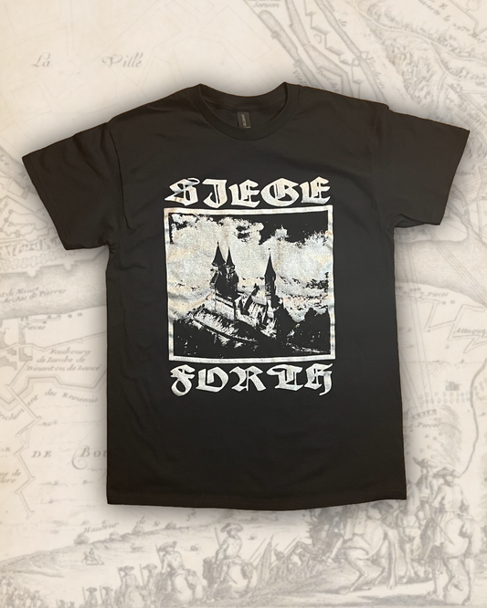 "SIEGE FORTH" Screen-Printed T-Shirt