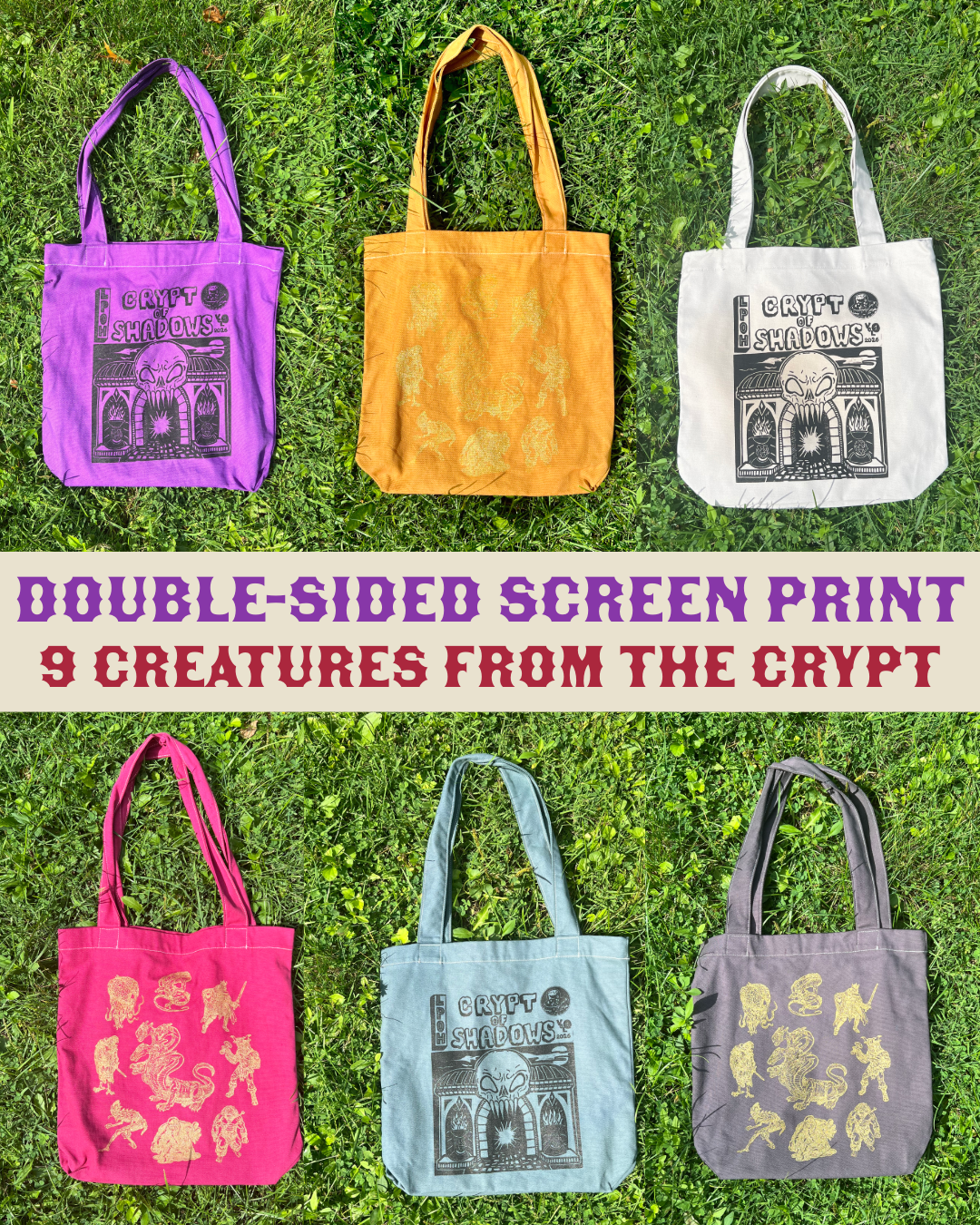 Crypt Of Shadows Screen-Printed Tote Bag