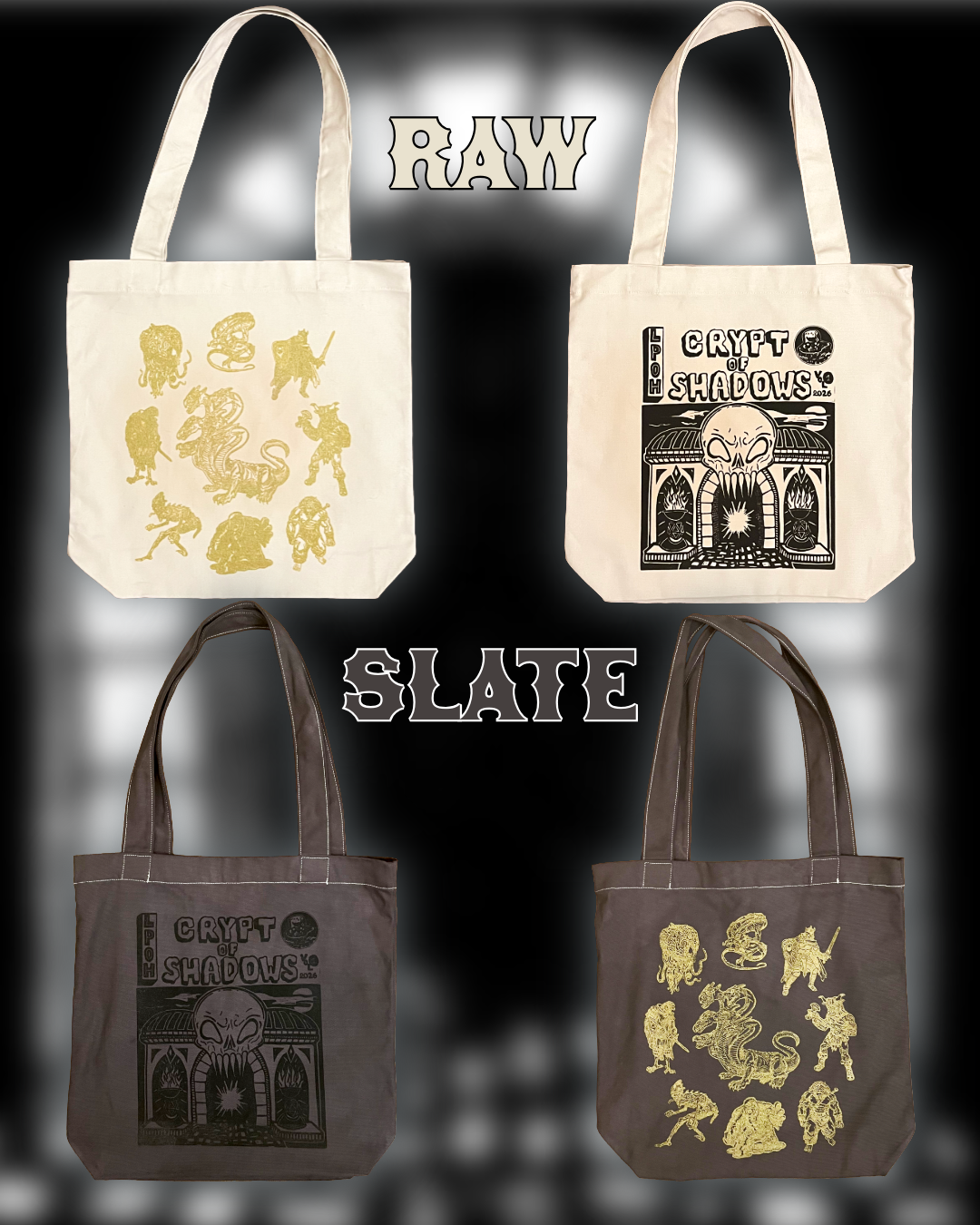 Crypt Of Shadows Screen-Printed Tote Bag