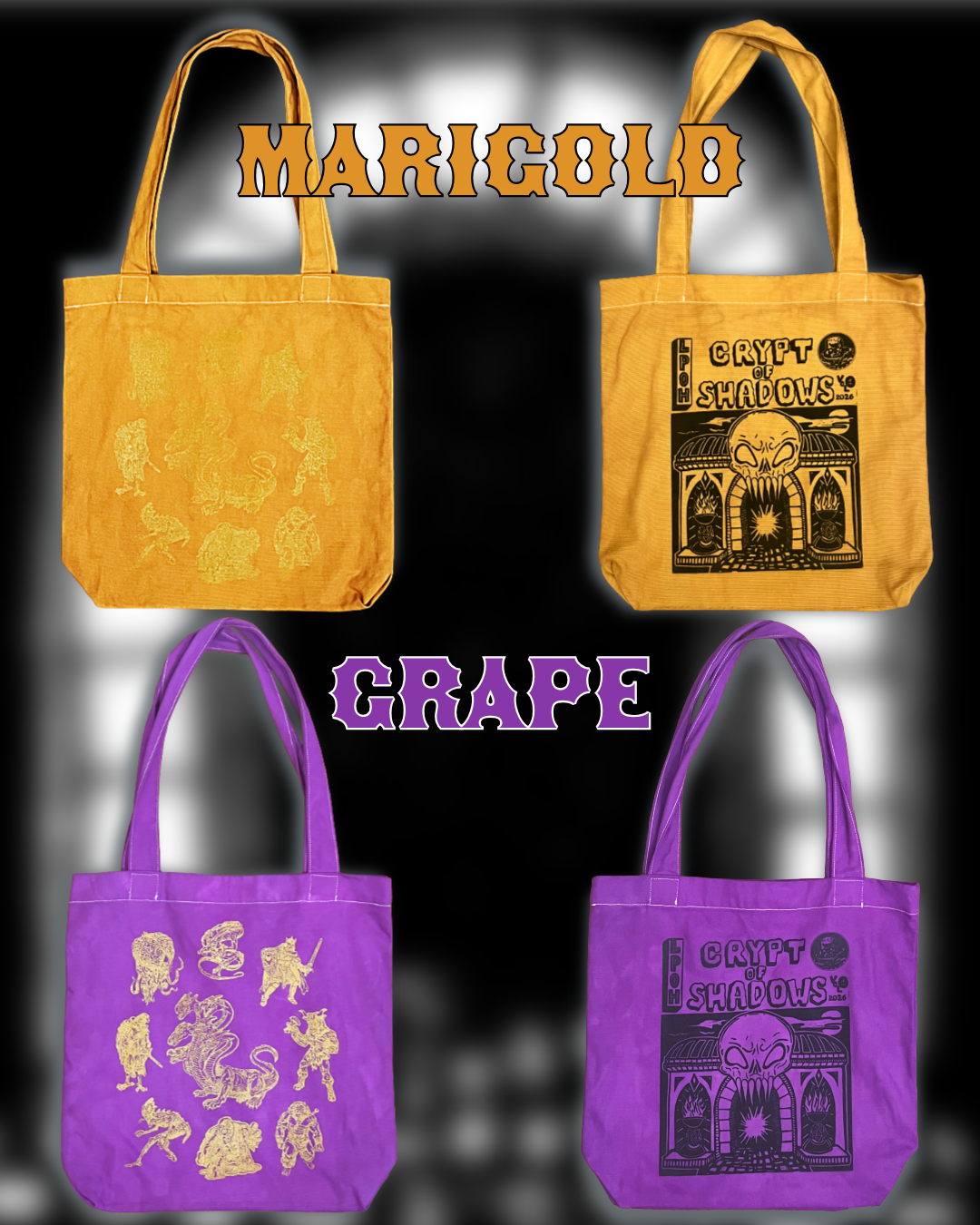 Crypt Of Shadows Screen-Printed Tote Bag